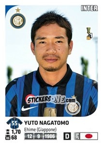 Sticker Yuto Nagatomo - Calciatori 2011-2012 n. 205 - Panini