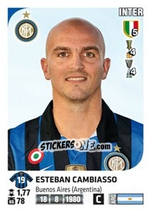 Sticker Esteban Cambiasso - Calciatori 2011-2012 n. 207 - Panini