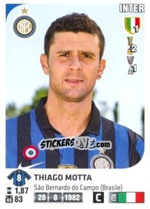 Sticker Thiago Motta - Calciatori 2011-2012 n. 209 - Panini