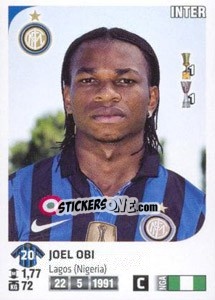 Sticker Joel Obi - Calciatori 2011-2012 n. 210 - Panini