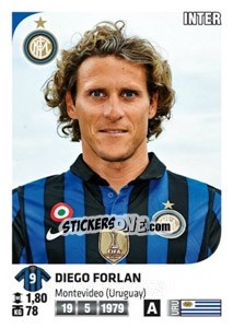Sticker Diego Forlan - Calciatori 2011-2012 n. 214 - Panini