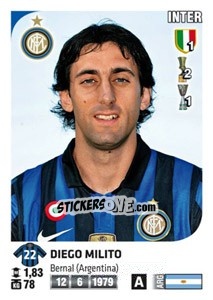 Cromo Diego Milito - Calciatori 2011-2012 - Panini