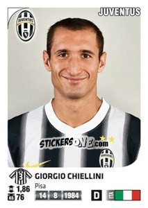 Sticker Giorgio Chiellini - Calciatori 2011-2012 n. 220 - Panini