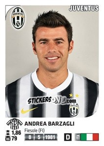 Cromo Andrea Barzagli - Calciatori 2011-2012 - Panini