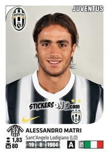 Sticker Alessandro Matri - Calciatori 2011-2012 n. 240 - Panini