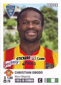 Sticker Christian Obodo - Calciatori 2011-2012 n. 280 - Panini