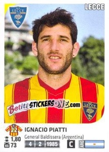 Sticker Ignacio Piatti - Calciatori 2011-2012 n. 284 - Panini