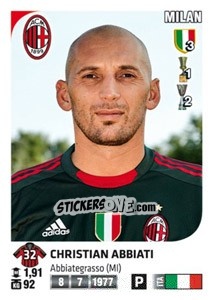 Sticker Christian Abbiati - Calciatori 2011-2012 - Panini
