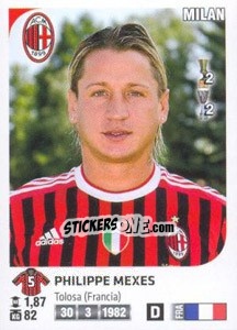 Sticker Philippe Mexes - Calciatori 2011-2012 n. 297 - Panini