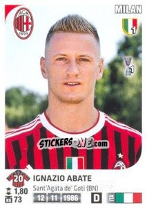 Sticker Ignazio Abate - Calciatori 2011-2012 n. 298 - Panini