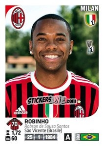 Sticker Robinho - Calciatori 2011-2012 n. 310 - Panini