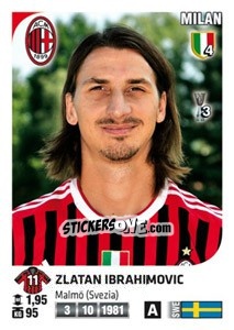 Sticker Zlatan Ibrahimovic - Calciatori 2011-2012 n. 312 - Panini