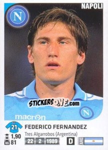 Figurina Federico Fernandez - Calciatori 2011-2012 - Panini