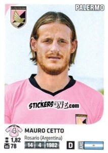 Sticker Mauro Cetto - Calciatori 2011-2012 n. 365 - Panini