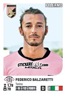 Sticker Federico Balzaretti - Calciatori 2011-2012 - Panini