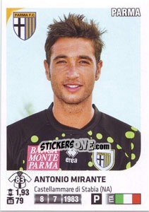 Cromo Antonio Mirante - Calciatori 2011-2012 - Panini