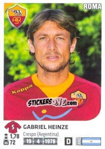 Figurina Gabriel Heinze - Calciatori 2011-2012 - Panini