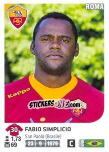 Sticker Fabio Simplicio - Calciatori 2011-2012 n. 425 - Panini