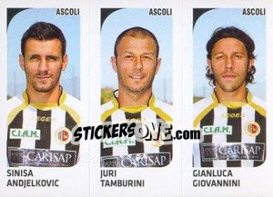 Sticker Sinisa Andjelkovic / Juri Tamburini / Gianluca Giovannini - Calciatori 2011-2012 - Panini