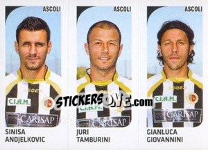 Sticker Sinisa Andjelkovic / Juri Tamburini / Gianluca Giovannini - Calciatori 2011-2012 n. 492 - Panini