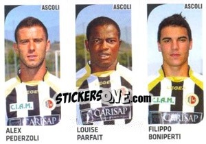 Sticker Alex Pederzoli / Louise Parfait / Filippo Boniperti - Calciatori 2011-2012 n. 493 - Panini