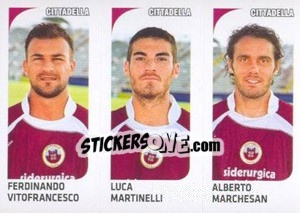 Sticker Ferdinando Vitofrancesco / Luca Martinelli / Alberto Marchesan - Calciatori 2011-2012 n. 515 - Panini