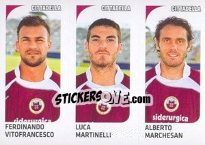 Figurina Ferdinando Vitofrancesco / Luca Martinelli / Alberto Marchesan - Calciatori 2011-2012 - Panini