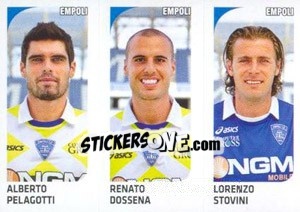 Sticker Alberto Pelagotti / Renato Dossena / Lorenzo Stovini - Calciatori 2011-2012 n. 528 - Panini