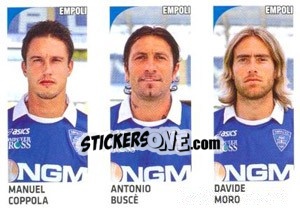 Sticker Manuel Coppola / Antonio Buscè / Davide Moro - Calciatori 2011-2012 - Panini
