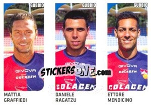 Sticker Mattia Graffiedi / Daniele Ragatzu / Ettore Mendicino - Calciatori 2011-2012 n. 548 - Panini