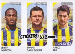 Sticker Jerry Mbakogu / Tomas Danilevicius / Marco Sau - Calciatori 2011-2012 n. 555 - Panini