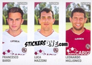 Sticker Francesco Bardi / Luca Mazzoni / Leonardo Miglionico - Calciatori 2011-2012 n. 558 - Panini
