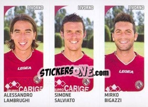 Sticker Alessandro Lambrughi / Simone Salviato / Mirko Bigazzi - Calciatori 2011-2012 n. 560 - Panini