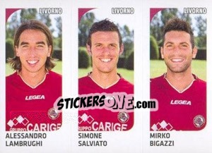 Figurina Alessandro Lambrughi / Simone Salviato / Mirko Bigazzi - Calciatori 2011-2012 - Panini