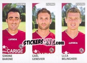 Figurina Simone Barone / Gaël Genevier / Luca Belingheri - Calciatori 2011-2012 - Panini