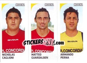 Sticker Nicholas Caglioni / Matteo Guardalben / Armando Perna - Calciatori 2011-2012 - Panini