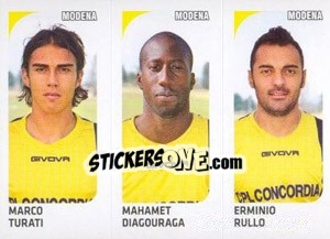 Sticker Marco Turati / Mahamet Diagouraga / Erminio Rullo - Calciatori 2011-2012 n. 566 - Panini