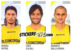 Sticker Ovidiu Petre / Cris Gilioli / Daniele Dalla Bona - Calciatori 2011-2012 n. 568 - Panini