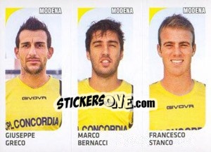 Sticker Giuseppe Greco / Marco Bernacci / Francesco Stanco - Calciatori 2011-2012 - Panini