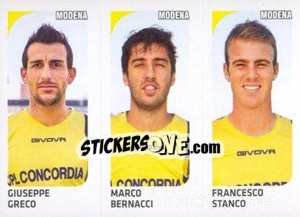 Figurina Giuseppe Greco / Marco Bernacci / Francesco Stanco - Calciatori 2011-2012 - Panini