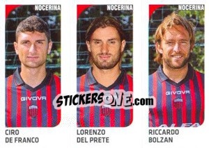 Sticker Ciro De Franco / Lorenzo Del Prete / Riccardo Bolzan - Calciatori 2011-2012 n. 575 - Panini