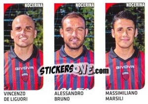 Sticker Vincenzo De Liguori / Alessandro Bruno / Massimiliano Marsili - Calciatori 2011-2012 n. 576 - Panini