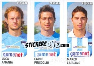 Sticker Luca Anania / Carlo Pinsoglio / Marco Capuano - Calciatori 2011-2012 n. 588 - Panini