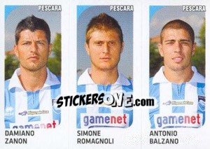 Sticker Damiano Zanon / Simone Romagnoli / Antonio Balzano - Calciatori 2011-2012 - Panini