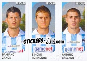 Sticker Damiano Zanon / Simone Romagnoli / Antonio Balzano - Calciatori 2011-2012 n. 590 - Panini