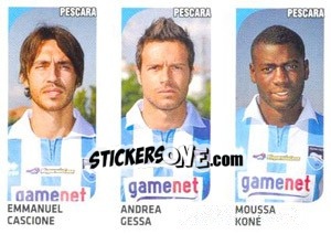 Sticker Emmanuel Cascione / Andrea Gessa / Moussa Koné - Calciatori 2011-2012 n. 591 - Panini