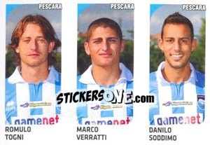 Sticker Romulo Togni / Marco Verratti / Danilo Soddimo - Calciatori 2011-2012 n. 592 - Panini