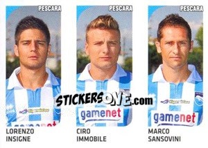 Cromo Lorenzo Insigne / Ciro Immobile / Marco Sansovini - Calciatori 2011-2012 - Panini