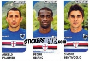 Sticker Angelo Palombo / Pedro Obiang / Simone Bentivoglio - Calciatori 2011-2012 n. 606 - Panini