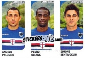 Cromo Angelo Palombo / Pedro Obiang / Simone Bentivoglio - Calciatori 2011-2012 - Panini